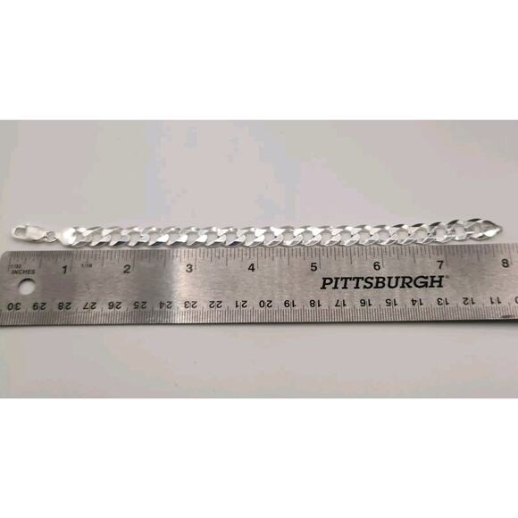 Beautiful 925 Sterling Cuban Chain Bracelet 8" - Picture 5 of 5